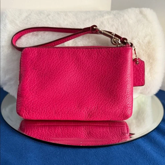 Coach Fuchsia Leather Wristlet - Picture 2 of 8